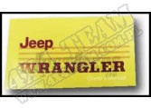 Owners Manual; 1988 Jeep Wrangler YJ