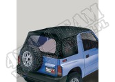 Soft Top, Black Denim, Clear Windows; 95-98 Suzuki Sidekicks