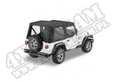 Plandeka PREMIUM z płótna Sailcloth Replace-A-Top z poszyciem drzwi Czarny 88-95 Jeep YJ Wrangler