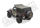 Plandeka PREMIUM z płótna Sailcloth Replace-A-Top przyciemniane okna Khaki Diamond 07-09 Jeep JK Wrangler