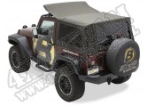 Plandeka LUXURY BLACK TWILL Jeep 07-09 Wrangler 2 drzwiowy bez drzwi; przyciemniane tylne okna, Czarny
