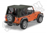 Plandeka LUXURY BLACK TWILL Jeep 97-06 Wrangler Except Unlimited; bez drzwi; przyciemniane tylne okna, Czarny