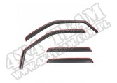 Zestaw owiewek, czarny mat, do rynienek, 99-14 Ford F250-F550 Crew Cab