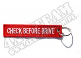 Zawieszka do kluczy "Check before drive" czerwona