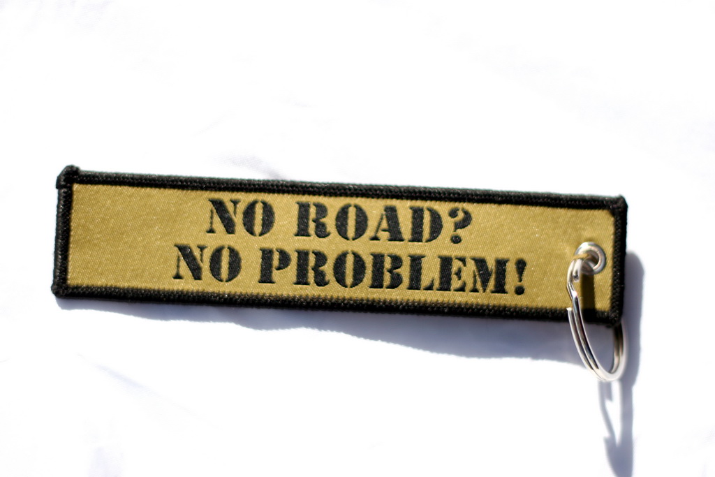 4x4 Key Chain "No road? No problem!" Military Green